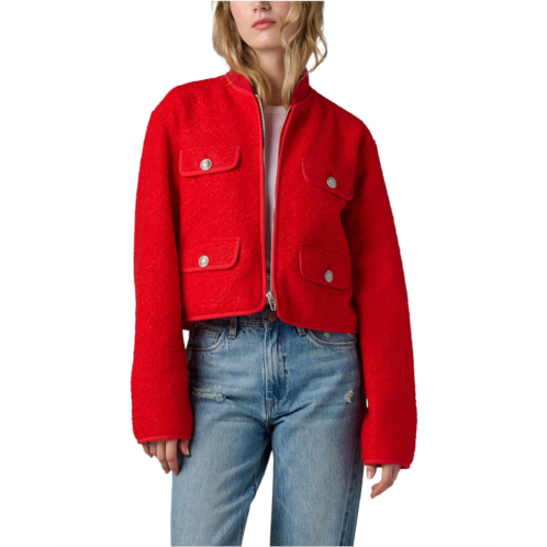 Womens Blank NYC Flying Private Faux Wool Jacket