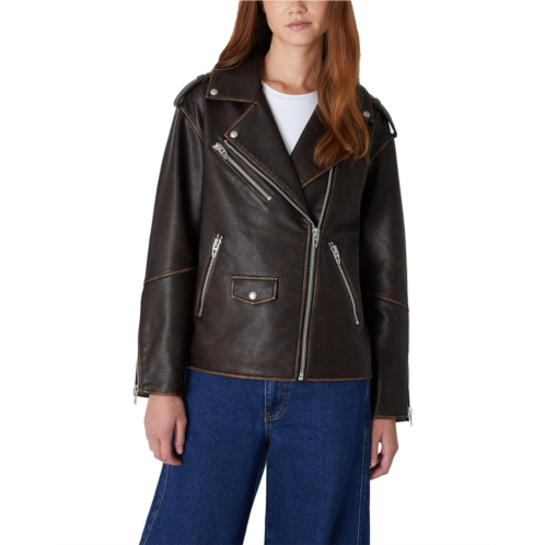 Womens Blank NYC Vegan Leather Moto Jacket