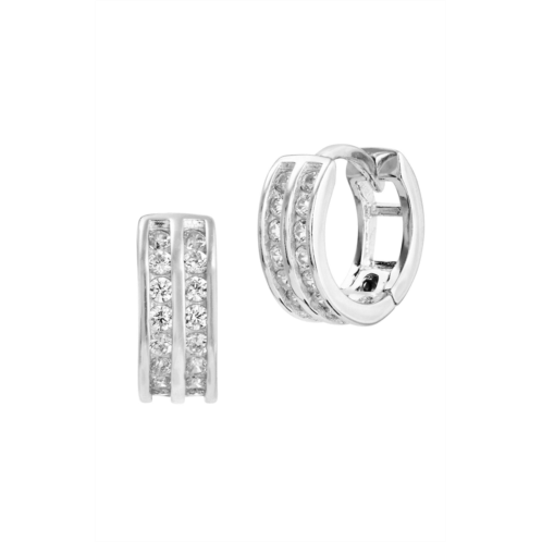 SAVVY CIE JEWELS 18k gold plated 10mm double row cz huggies