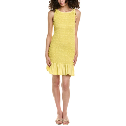 Bella Dahl smocked tie neck mini dress