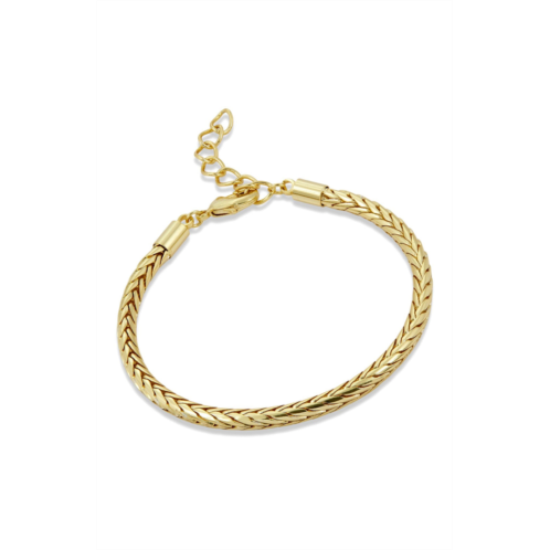 SAVVY CIE JEWELS 18k gold plated cylindrical smooth bracelet