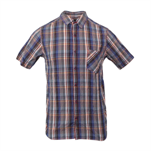 Freeman plaid short sleeve shirt - brown