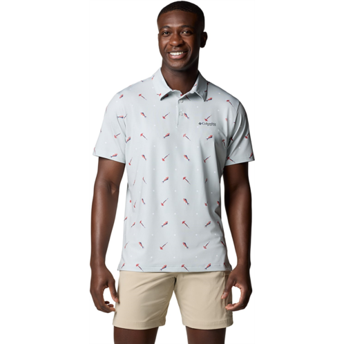 Columbia Sportswear Mens Super Slack Tide II Stretch Polo Shirt Cool Grey Starcast