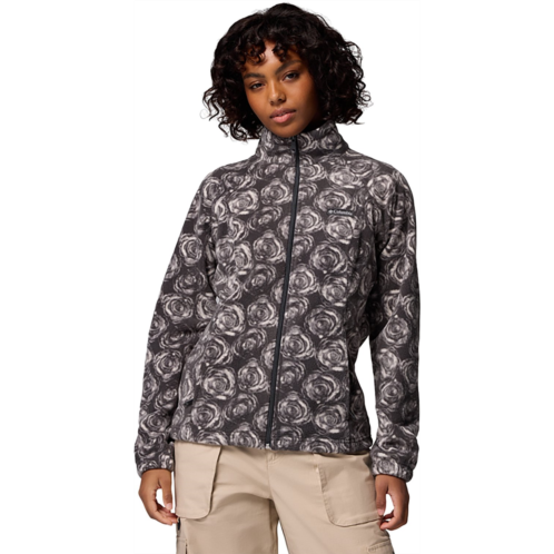 Columbia Sportswear Womens Benton Springs Printed Fleece Full Zip Jacket Navy / Beige