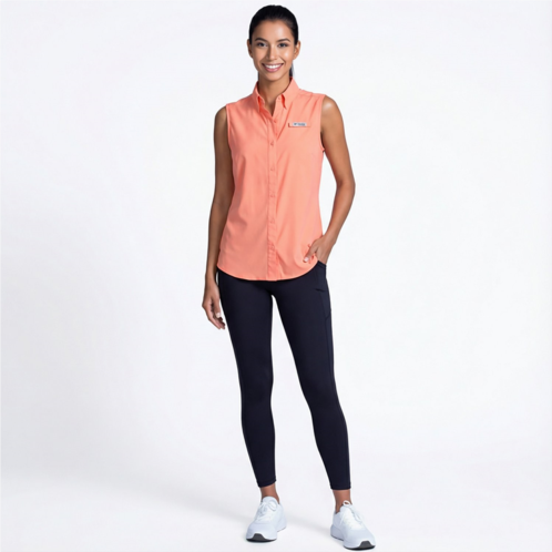 Columbia Sportswear Womens Tamiami Sleeveless Shirt Tiki Pink