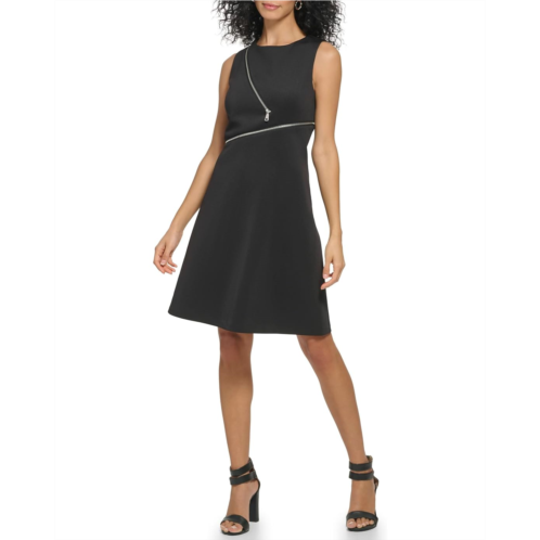 DKNY Sleeveless Shift with Asymmetrical Zipper Dress