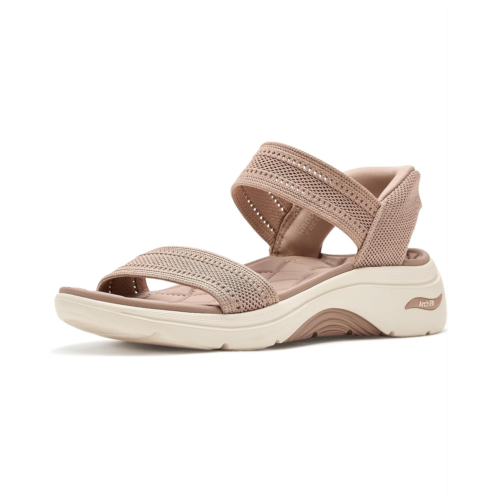 SKECHERS On-The-Go Hands Free Slip-ins GO Walk Arch Fit 2.0 Sandals Shiny Knit