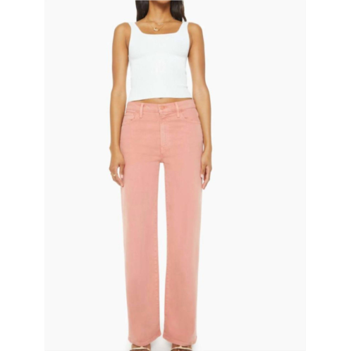 Mother dodger sneak straight leg jeans in coral haze