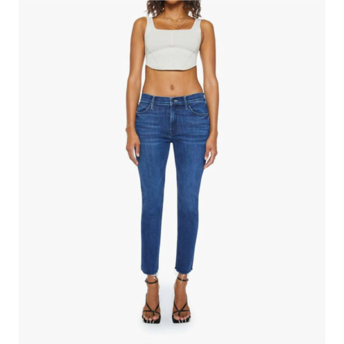 Mother womens mid rise dazzler ankle fray jeans in fancy meeting you here