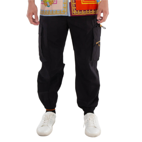 Versace mens black slim-cut cargo trousers