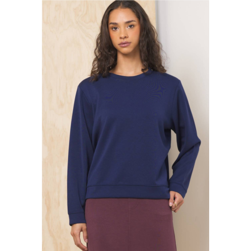 Vintage Havana classic cloud fleece crewneck sweater in navy