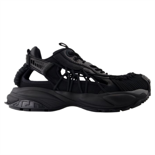 VERSACE sneakers - - leather - black