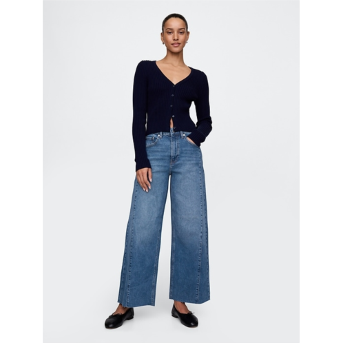 Gap High Rise Stride Wide-Leg Ankle Jeans