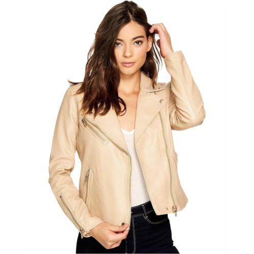 Womens Blank NYC Faux Leather Moto Jacket