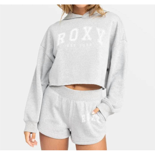 ROXY afternoon hike crop hoodie in heritage heather
