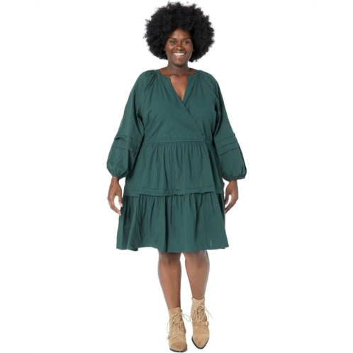 Madewell Plus Crinkle Poplin Wrap Mini Dress