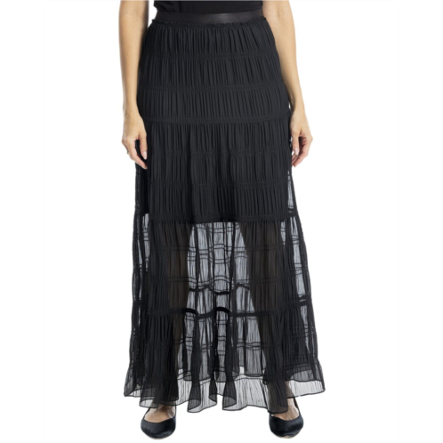 Max Studio smocked georgette maxi skirt