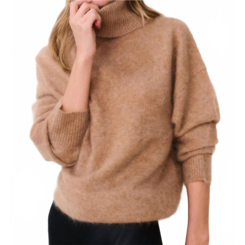 LoveShackFancy nia cashmere turtleneck top in brown