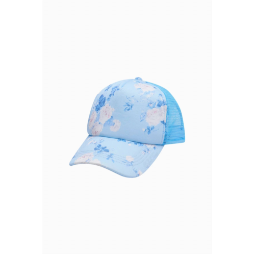 LoveShackFancy womens joni trucker hat in whisper blue