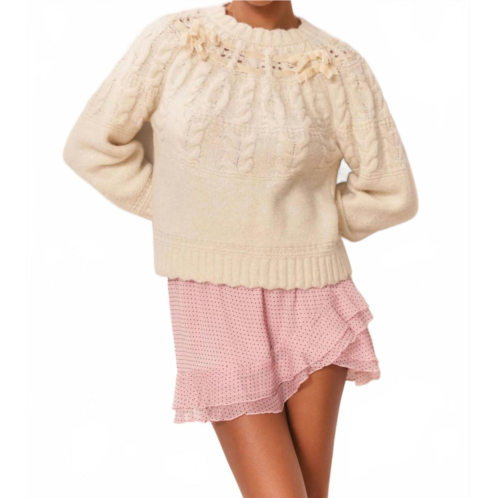 LoveShackFancy sloanna pullover in ivory