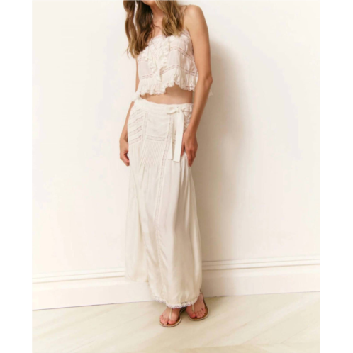 LoveShackFancy womens beloria skirt in ivory