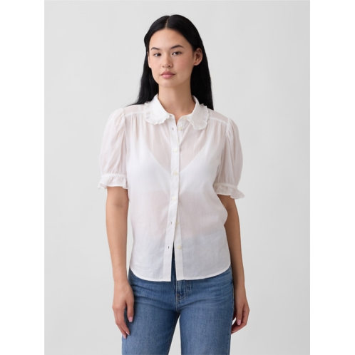 Gap Relaxed Voile Puff Sleeve Top