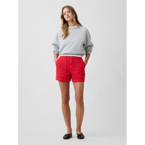 Gap 4 Mid Rise Denim Utility Shorts
