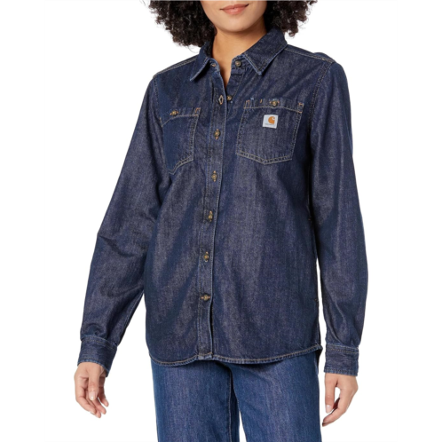 Womens Carhartt Relaxed Fit Midweight Denim Overshirt