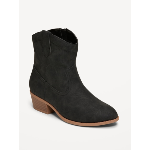 OldNavy Faux-Suede Side-Zip Western Booties for Girls
