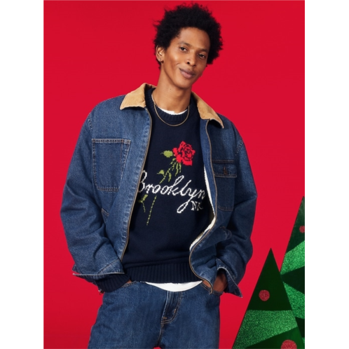 OldNavy Sherpa-Lined Workwear Zip Jean Jacket