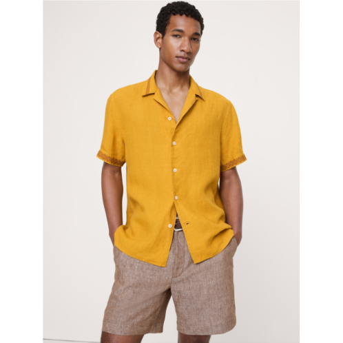 Bananarepublic Standard-Fit Embroidered Linen Resort Shirt
