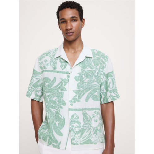 Bananarepublic Relaxed-Fit Printed Linen Resort Shirt