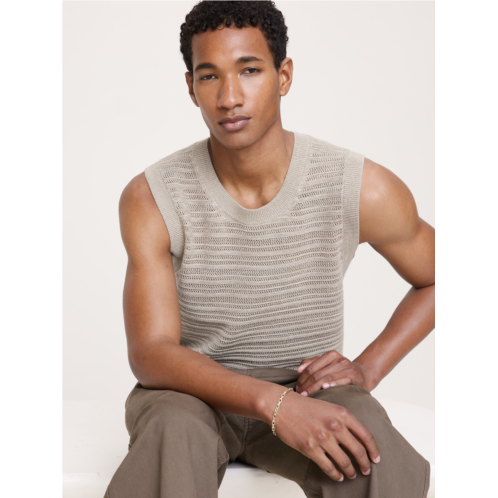 Bananarepublic Cotton-Linen Mesh Tank