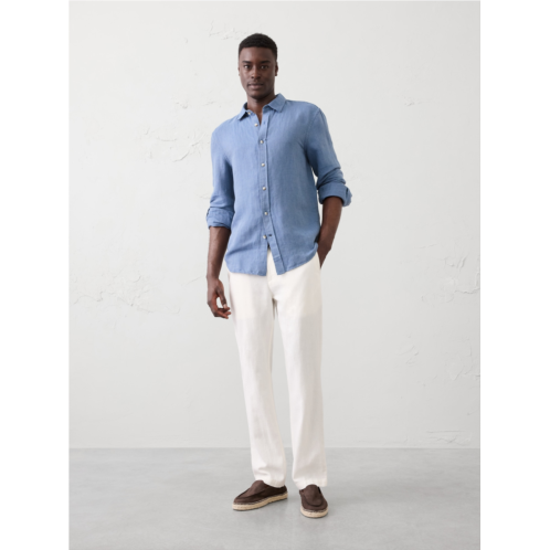 bananarepublic Slim Straight Linen-Blend Trouser