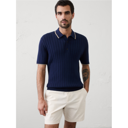 bananarepublic Slim-Fit Wide-Ribbed Sweater Polo