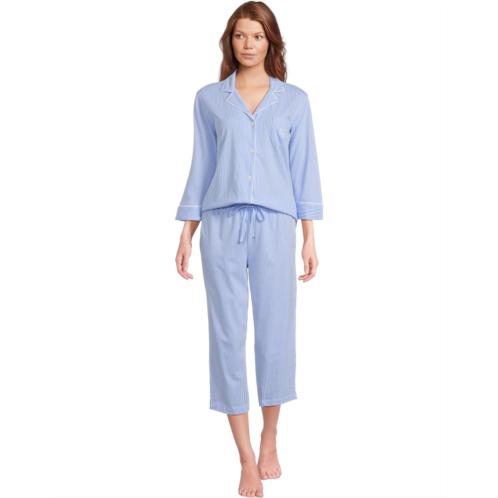 POLO Ralph Lauren Womens Lauren Ralph Lauren Essentials Bingham Knits Capri PJ Set