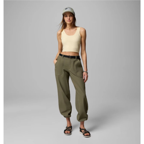 Columbia brea falls pants womens stone green stretch belted waist hiking jax239
