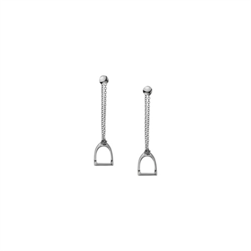 Polo Ralph Lauren Sterling Silver Stirrup Chain Earrings