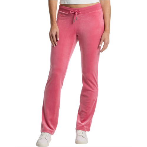 Juicy Couture Luxe Velour Rib Waist Velour Pants with Mixed Ston