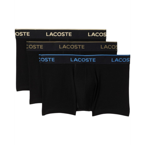 Mens Lacoste 3-Pack Crocodile Logo Trunks