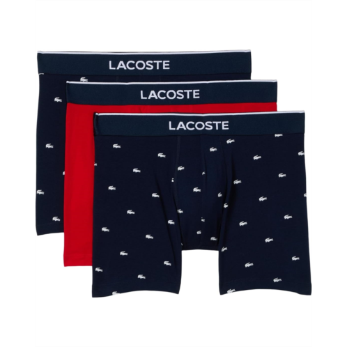 Mens Lacoste 3-Pack Cotton Boxer Briefs