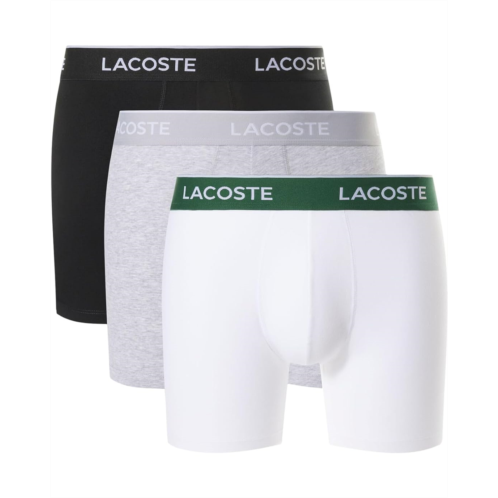 Mens Lacoste Cotton Stretch Essentials Boxer Briefs 3-Pack