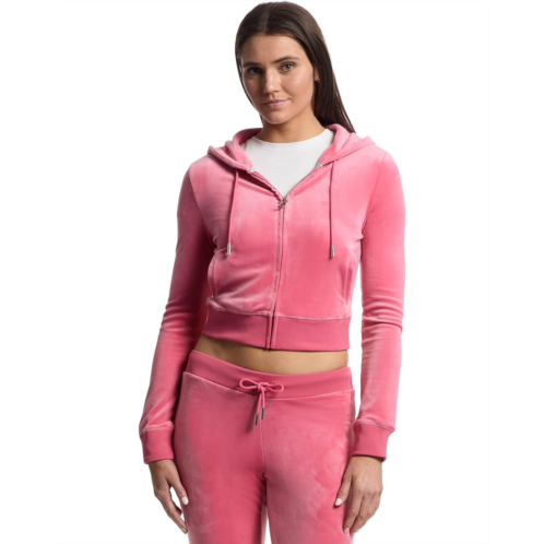 Juicy Couture Solid Classic Juicy Hoodie With Back Bling