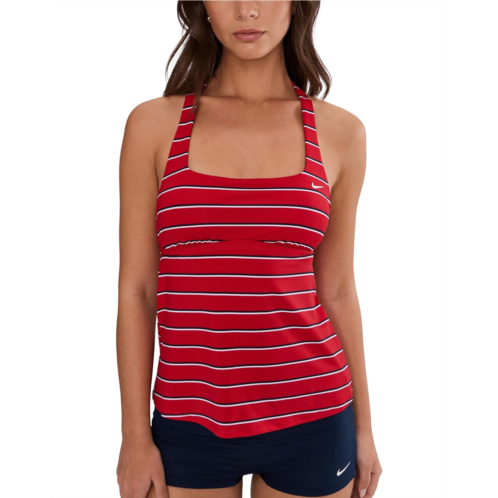 Womens Nike Preppy Pinstripe Square Neck Tankini