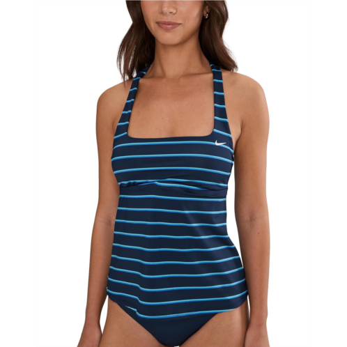 Womens Nike Preppy Pinstripe Square Neck Tankini
