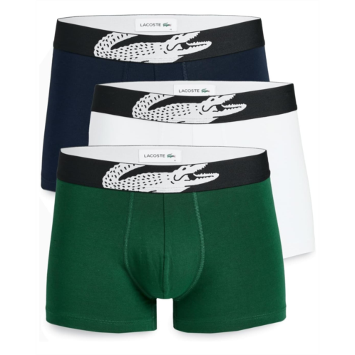 Mens Lacoste 3-Pack Crocodile Logo Trunks
