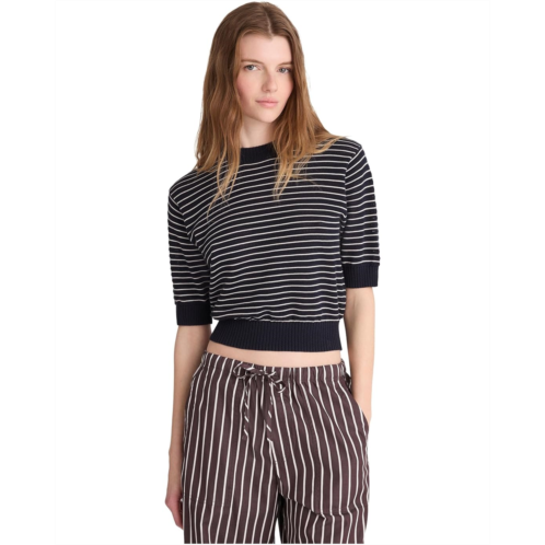 Womens Madewell Textural-Stitch Crewneck Sweater in 100% Cotton