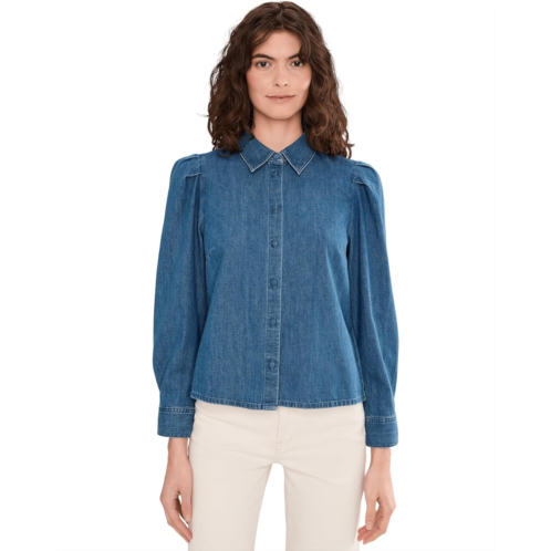 Womens Madewell Puff Sleeve Fitted Shirt In Petersburg Wash