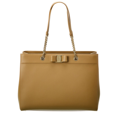 Salvatore Ferragamo Ferragamo vara bow double handle leather tote