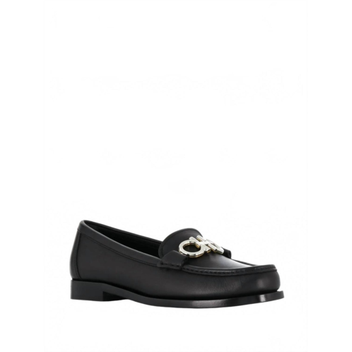 Salvatore Ferragamo womens gancini mocassin loafers in black